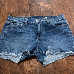 GAP Distressed Blue Denim Cutoff Shorts